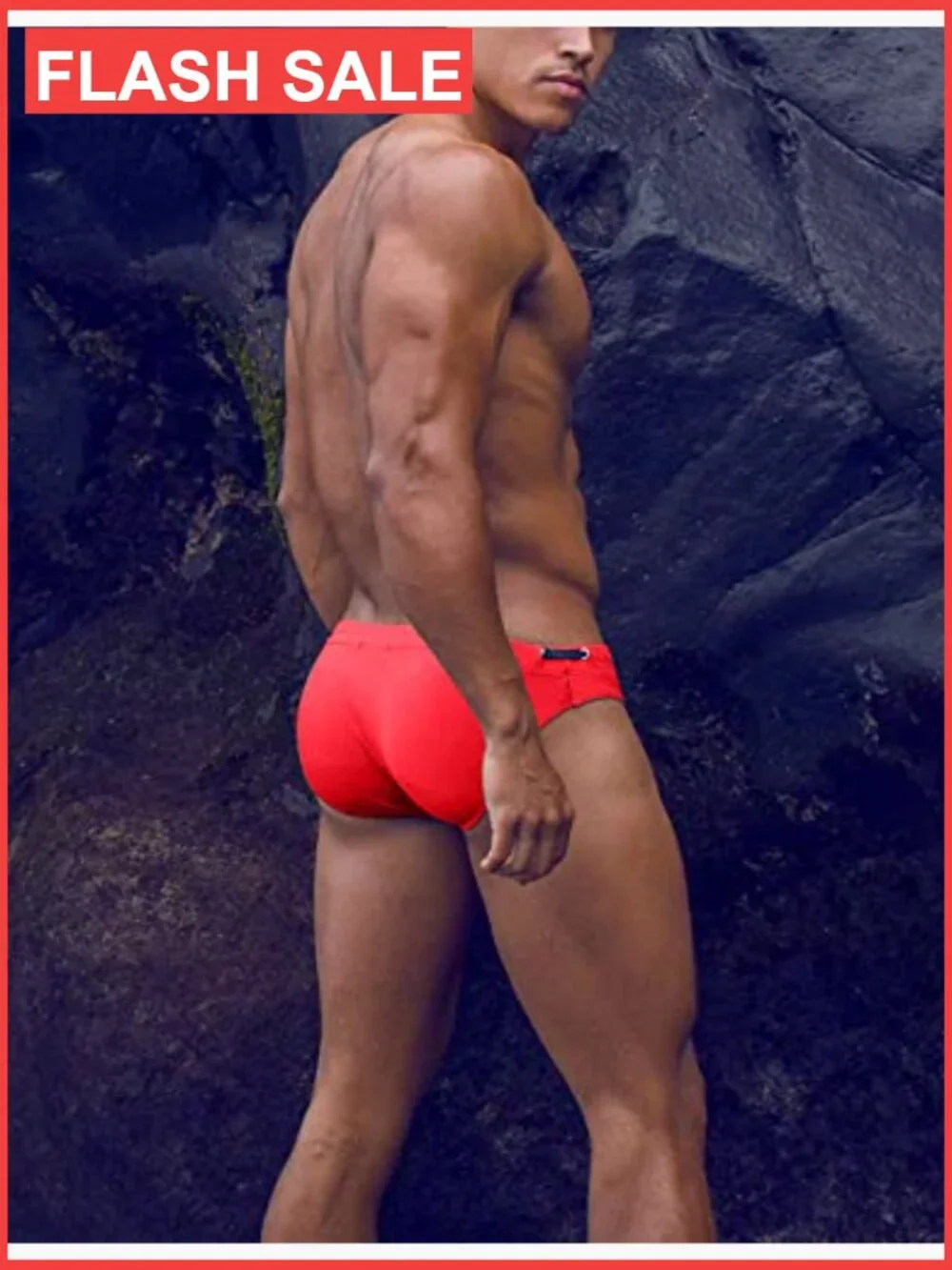 Men's Swim Briefs Drawstring Quick-Dry Mid Rise Form-Fit UPF 20